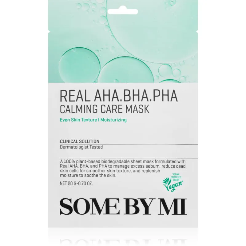 Some By Mi Clinical Solution AHA∙BHA∙PHA Calming Care Mask καταπραϋντική υφασμάτινη μάσκα για προβληματική επιδερμίδα 20 γρ