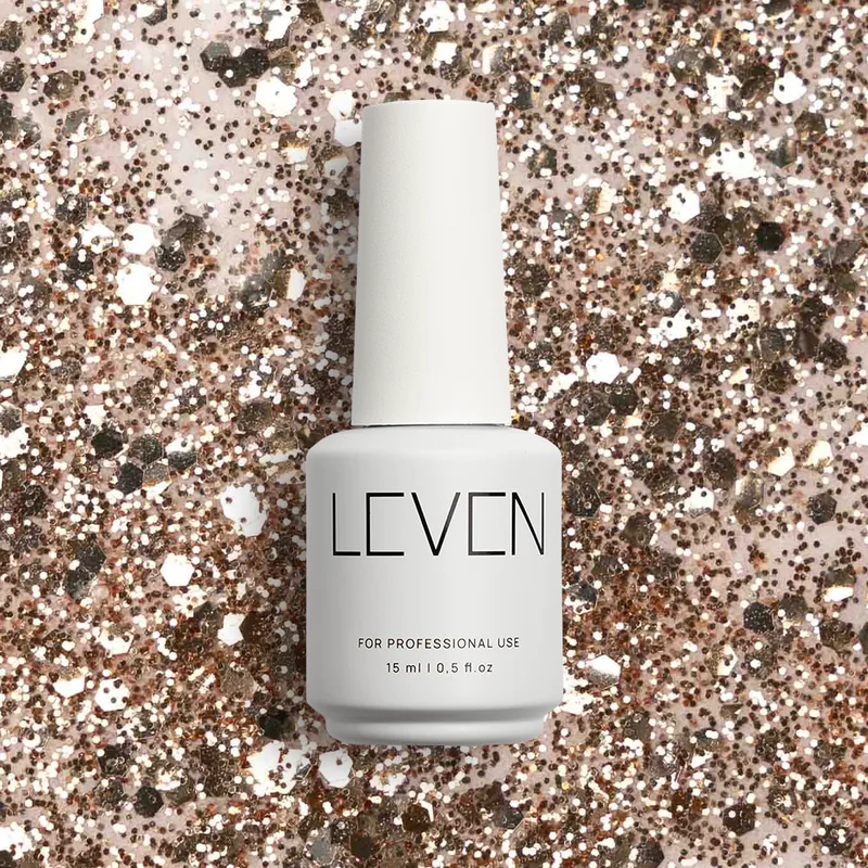 Leven | Ημιμόνιμο βερνίκι με glitter/shimmer 15ml no. G014 Bronze