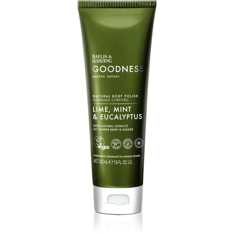 Baylis & Harding Goodness Awaken Senses δροσιστική απολέπιση σώματος αρώματα Lime, Mint & Eucalyptus 225 ml