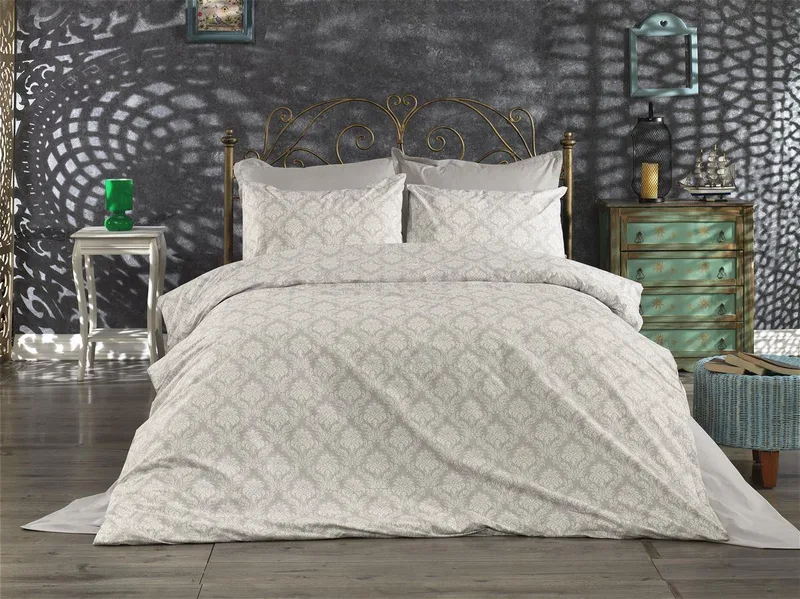 Σετ Σεντόνια Εμπριμέ Polycotton Υπέρδιπλα 220x240εκ. Οφηλία 276 Grey DimCol (Τύπος κατωσέντονου: Χωρίς Λάστιχο, Χρώμα: Γκρι, Ύφασμα: 70% Βαμβάκι-30% Polyester, Μέγεθος: Υπέρδιπλα) - DimCol - 1935385542427672
