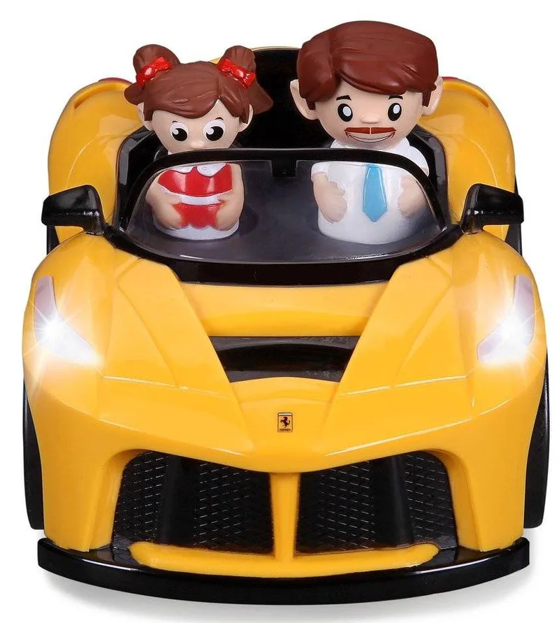 FERRARI POPPIN DRIVERS BBURAGO JUNIOR ΚΙΤΡΙΝΟ ΜΕ ΦΩΤΑ ΚΑΙ ΗΧΟΥΣ