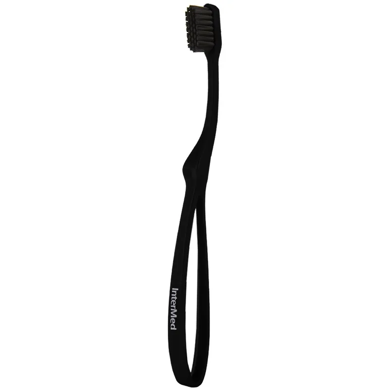 Intermed Professional Ergonomic Toothbrush Medium Εργονομική Οδοντόβουρτσα με Μέτριες Ίνες 1 Τεμάχιο - Μαύρο