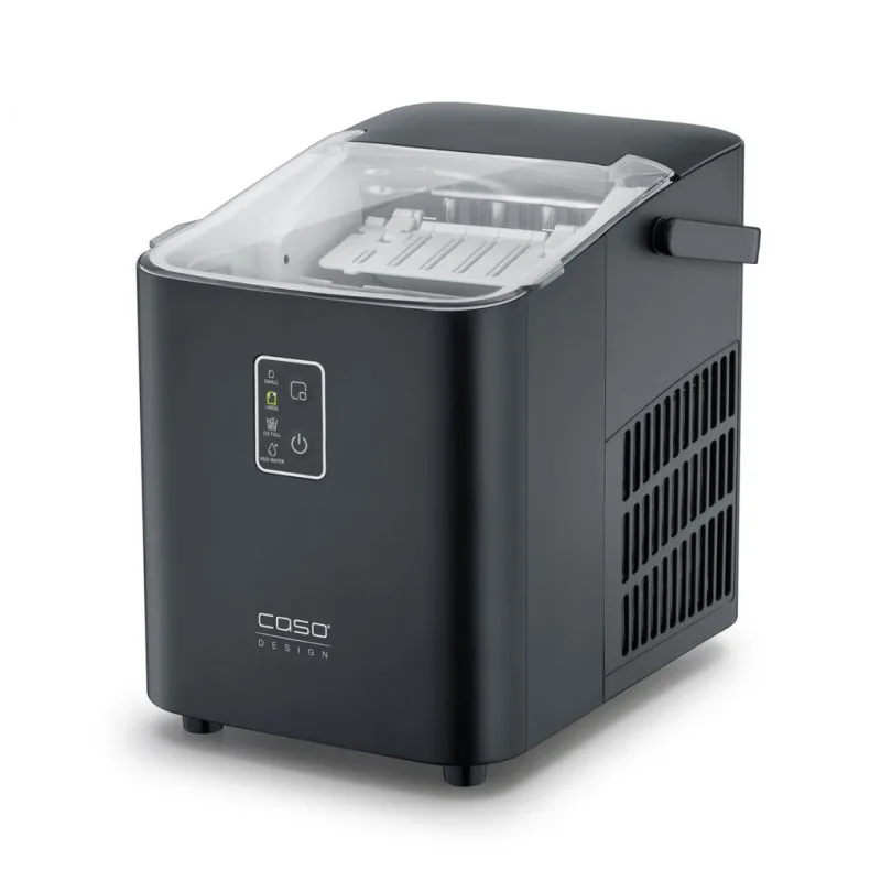 Παγομηχανή Caso IceChef Compact 3401, 120 W, 1 λίτρο, 12 κιλά/24 ώρες, 2 μεγέθη, Αυτοκαθαρισμός, Με συμπιεστή, Μαύρο ματ