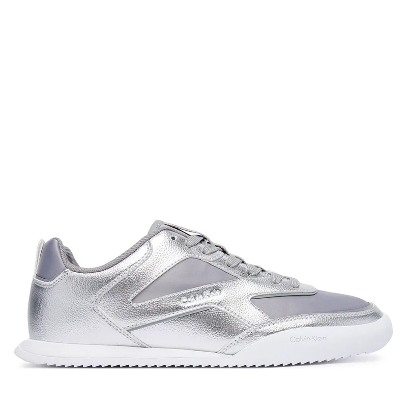 Αθλητικά Calvin Klein Low Pro Run Lace Stripe Met Lth HW0HW03272 Ασημί