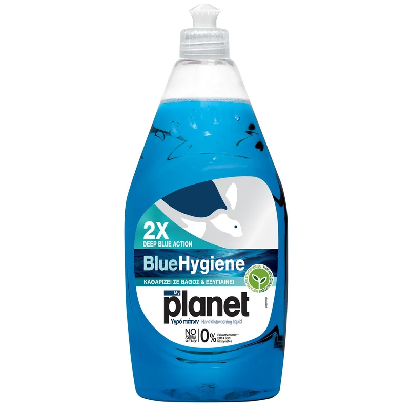 MyPlanet Blue Hygiene Hand Dishwashing Liquid Υγρό Πιάτων που Καθαρίζει σε Βάθος & Εξυγιαίνει 900ml