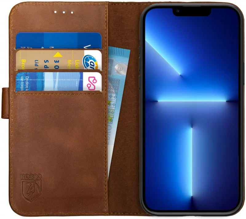 Κόκκινο Deluxe Δερμάτινη Θήκη Πορτοφόλι Apple iPhone 13 Pro - Brown (8719246323225)