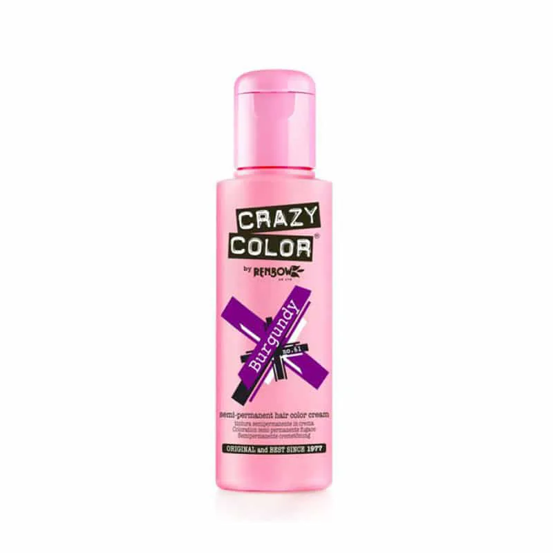Crazy Color Ημιμόνιμη Κρέμα-Βαφή Μαλλιών Burgundy 100ml