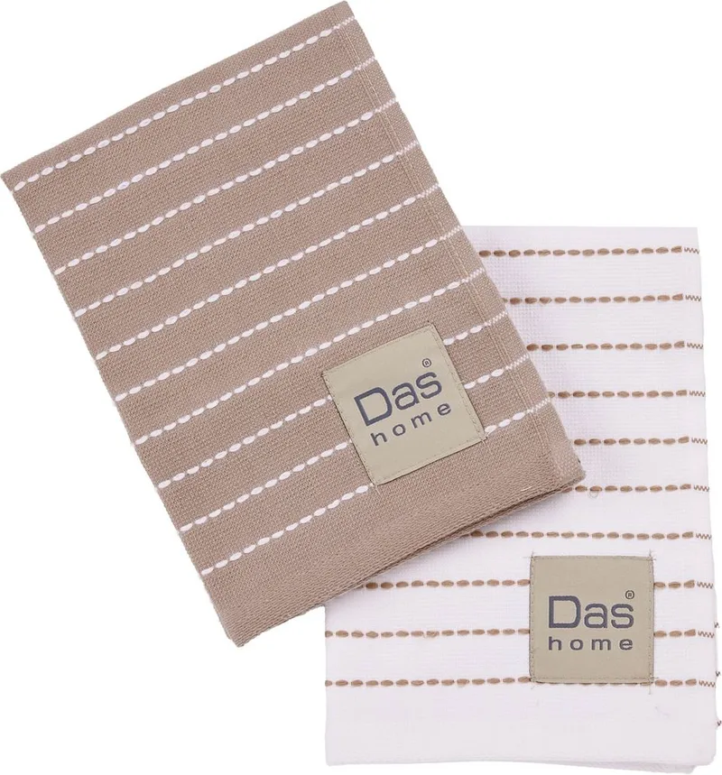 ΠΕΤΣΕΤΕΣ ΚΟΥΖΙΝΑΣ DAS HOME 0825 TAUPE/WHITE 2ΤΜΧ 30Χ50CM