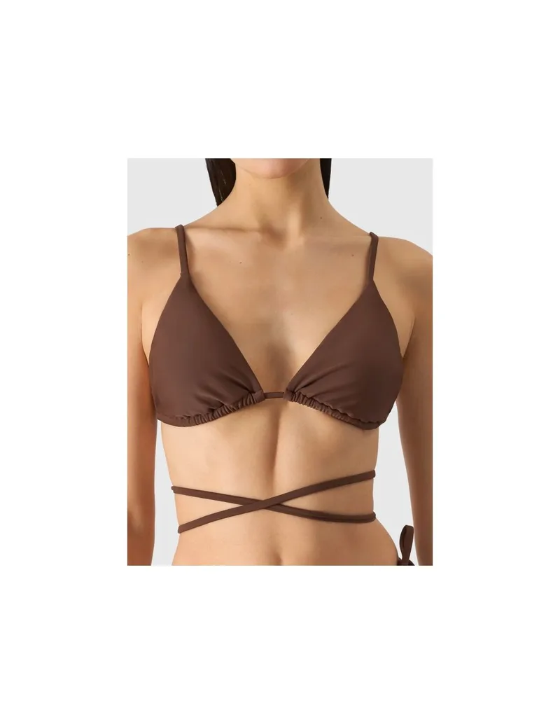 Women's swimsuit bikini top 4F 4FWSS24UBKTF04181S Brown