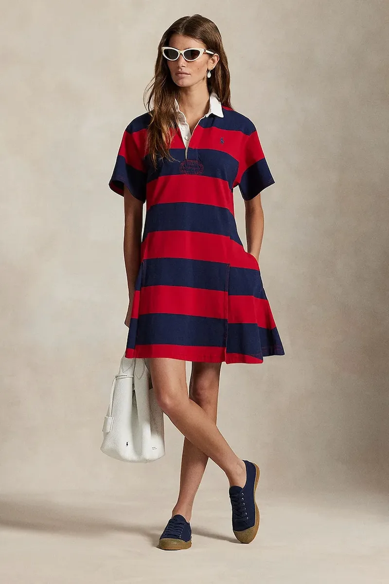 Polo Ralph Lauren φόρεμα flared βαμβακερό