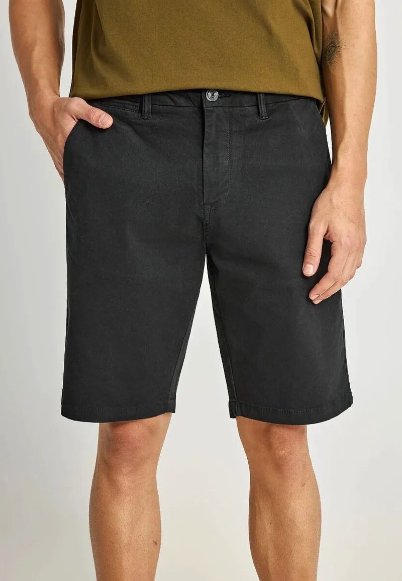 Funky Buddha Ανδρική βερμούδα chino - The essentials FBM013-001-03 Μαύρο