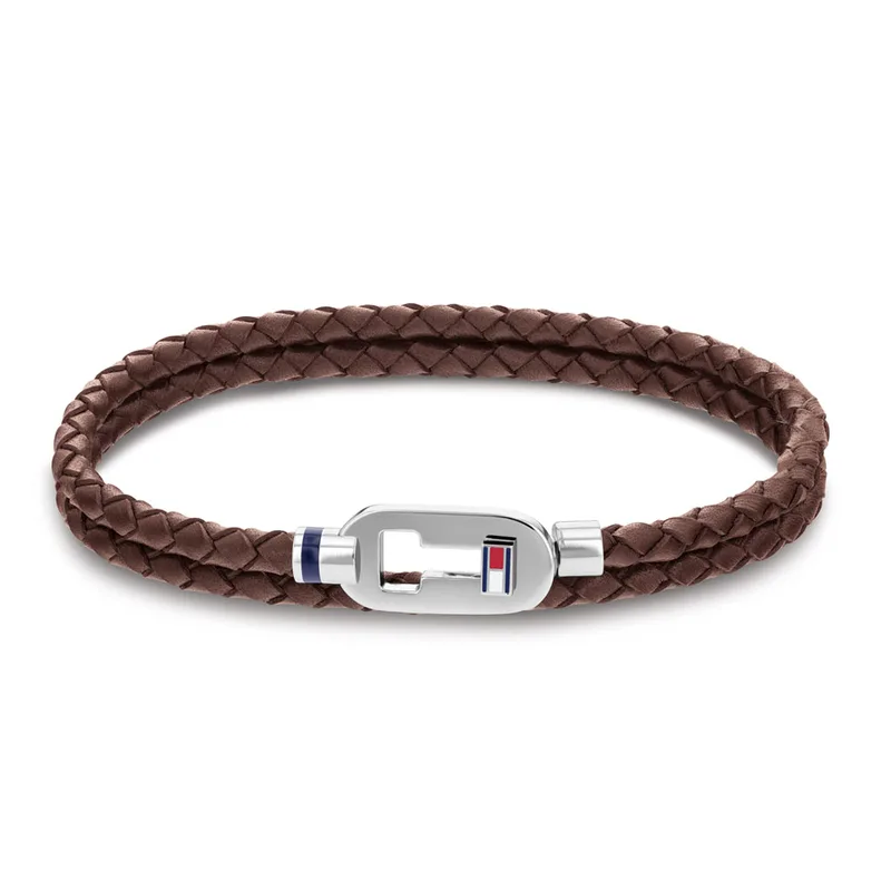 TOMMY HILFIGER Aνδρικό Βραχιόλι με Kαφέ Δέρμα 2790385