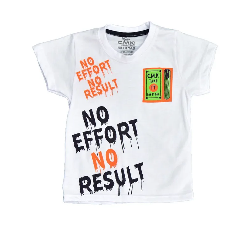 Παιδική μπλούζα με τύπωμα NO EFFORT NO RESULT Λευκό 15830