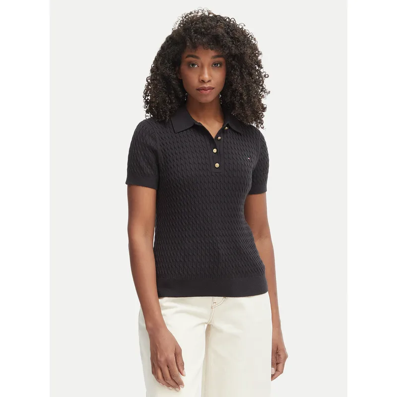 Tommy Hilfiger Polo WW0WW41474 Μαύρο Regular Fit