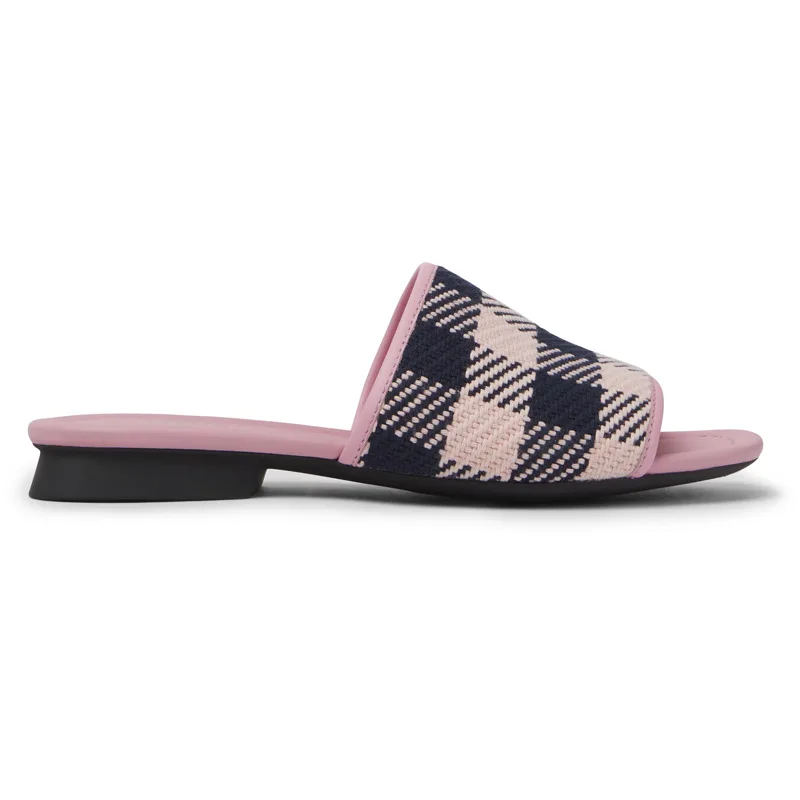 CAMPER Casi Myra - Πέδιλα Για Γυναικεία - Ροζ,Μπλε, Μέγεθος 35, Cotton fabric/Smooth leather