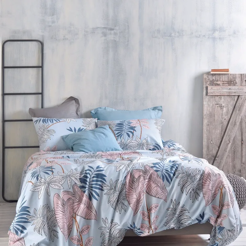 Σετ Σεντόνια King Size 4 Τεμαχίων Rythmos Solange Μπλε 260x280