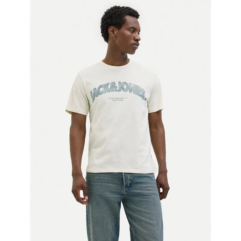 Jack & Jones T-Shirt Almeria 12276962 Μπεζ Regular Fit