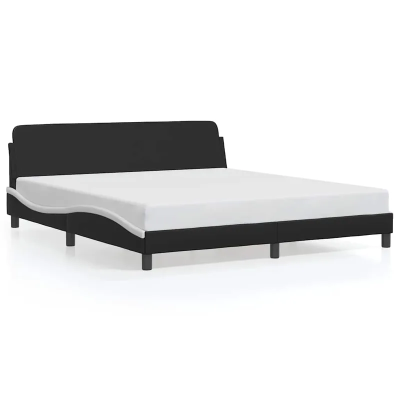 vidaXL Πλαίσιο Κρεβατιού Dover Ασπρόμαυρο 180x200 εκ. από Συνθετικό Δέρμα