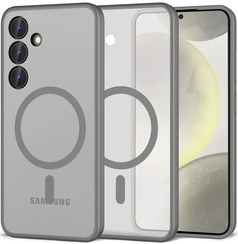 Σκληρή Ημιδιάφανη Θήκη MagSafe - Samsung Galaxy S24 - Tech-Protect MagMat - Matte Titanium (5906302307654)
