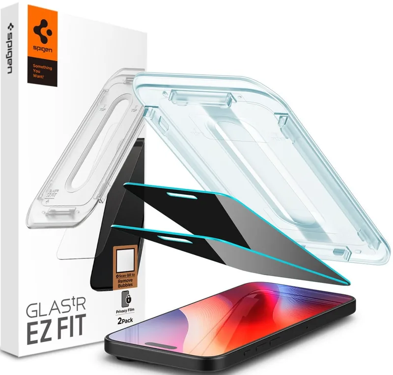 Αντιχαρακτικό Γυαλί Προστασίας iPhone 17 / 17 Pro / 16 Pro - Spigen Privacy Tempered Glass GLAS.tR EZ Fit Απορρήτου Οθόνης - 2 Τεμάχια (AGL07929)
