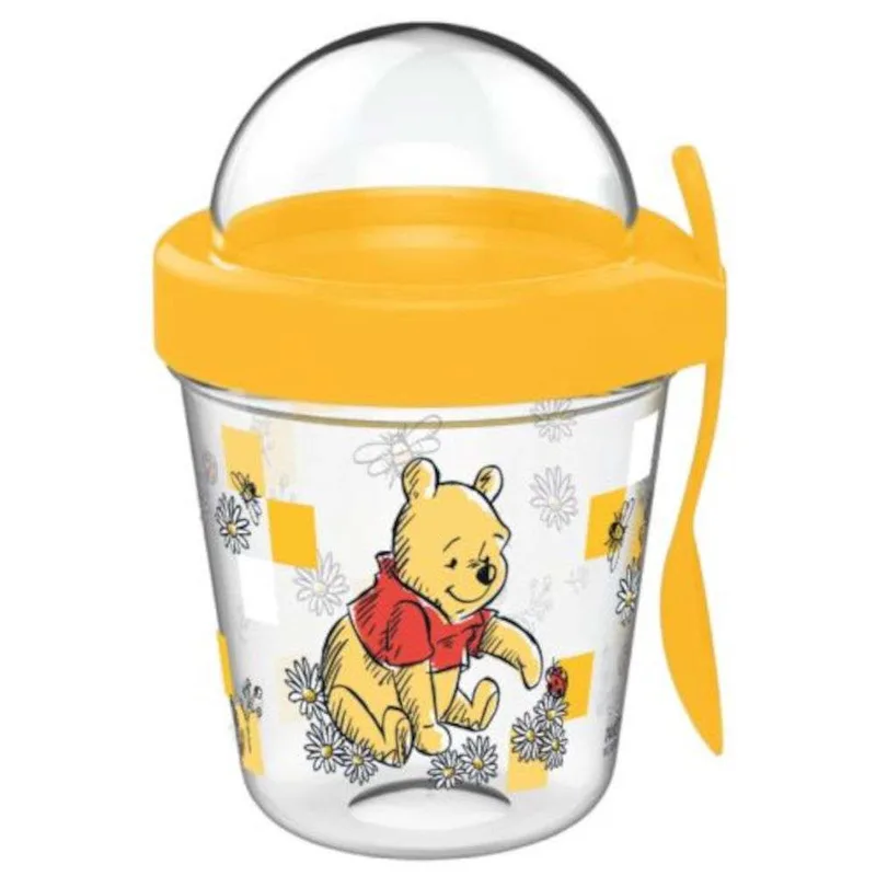 Winnie Pooh Σετ Ποτήρι Με Κουτάλι Και Καπάκι Tritan Muesli Cup 350ml