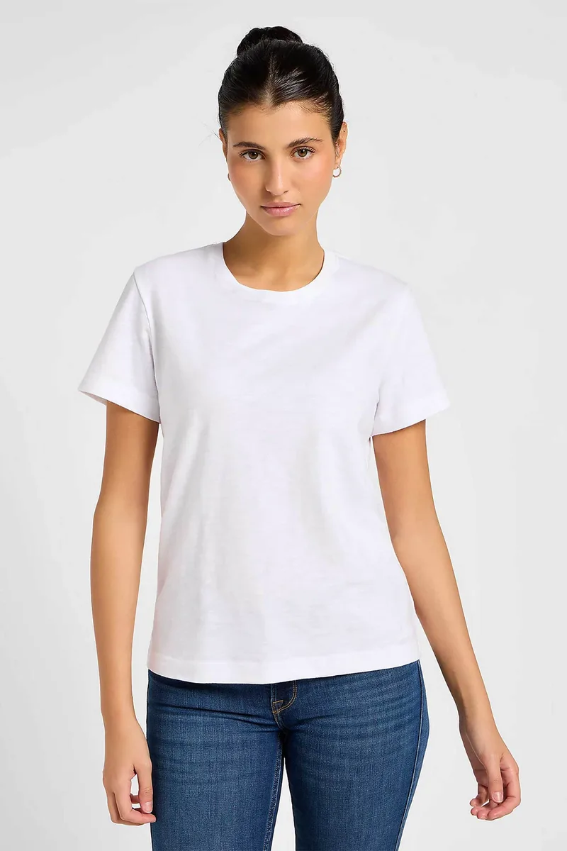 Lee® γυναικείο T-shirt Regular Fit - 112355195-** Λευκό