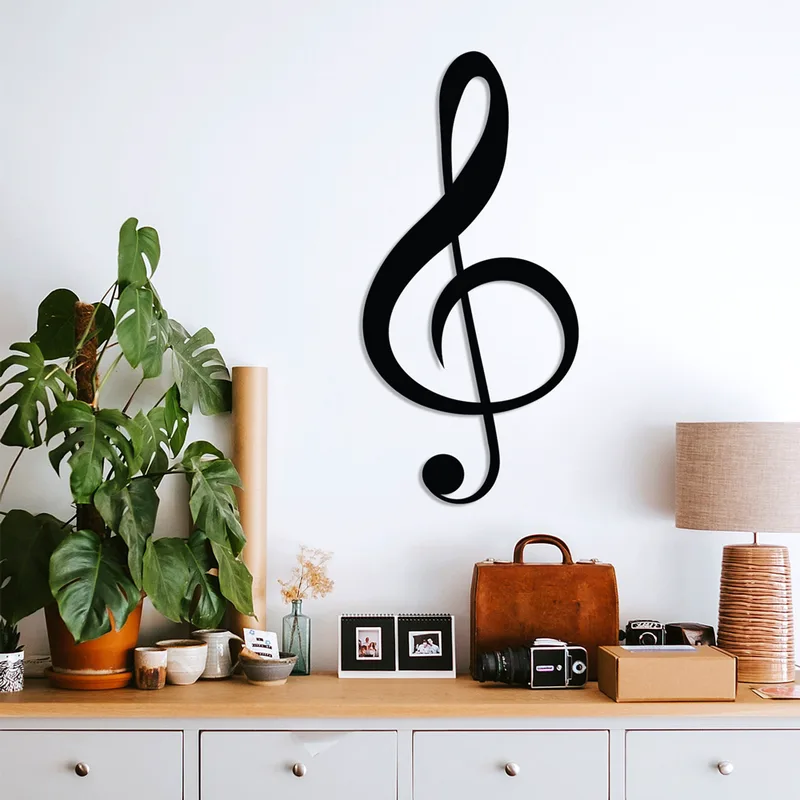 Μεταλλικό Διακοσμητικό Τοίχου Treble Clef 891Tnl1783 28x59 cm