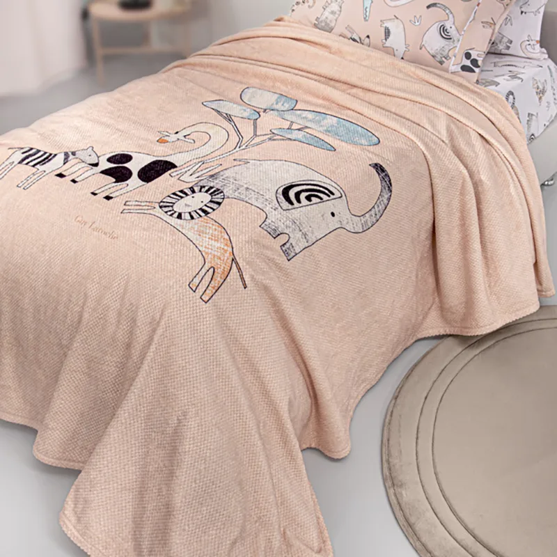 Κουβέρτα Fleece Μονή 160X220 Guy Laroche Ultra Soft Zootopia Cameo (160x220)