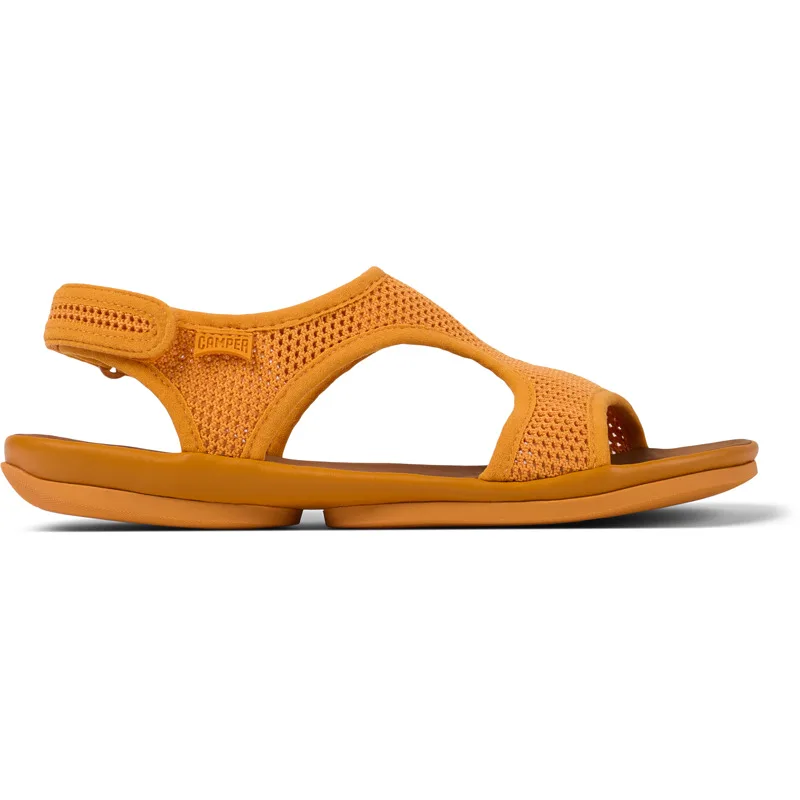 CAMPER Right - Πέδιλα Για Γυναικεία - Πορτοκαλί, Μέγεθος 39, Cotton fabric/Smooth leather