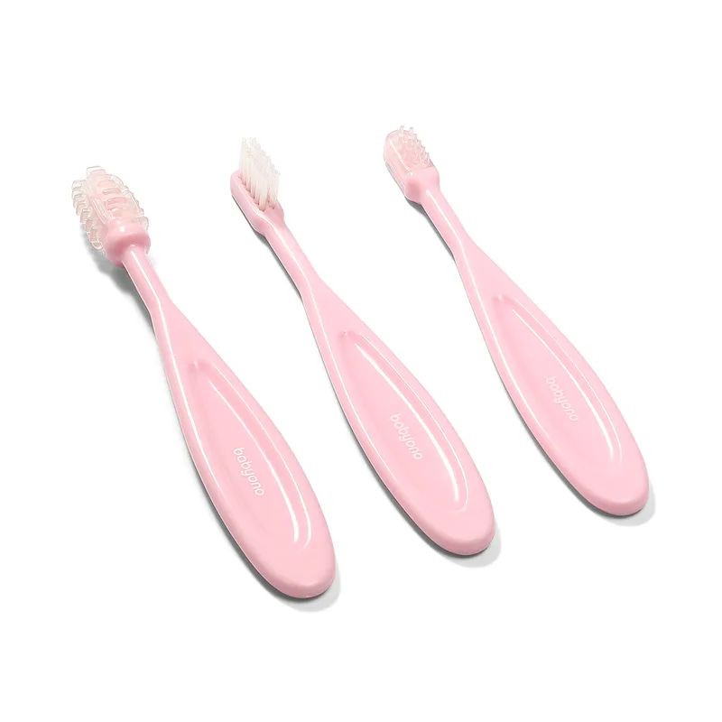 Βρεφικές Οδοντόβουρτσες (Σετ 3τμχ) BabyOno Rose BN550/01