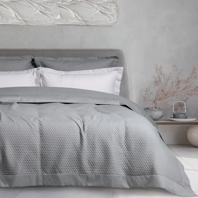 Κουβερλί Microfiber King 240x250εκ. Happy 9635 Γκρι Das Home (Ύφασμα: Microfiber, Χρώμα: Γκρι, Μέγεθος: King Size) - Das Home - 402080309635