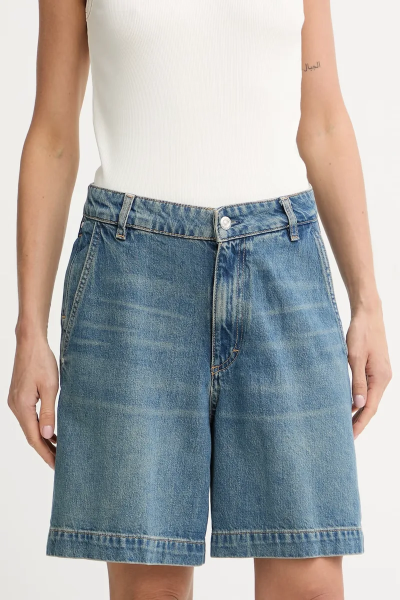 BOSS σορτς γυναικεία ντένιμ ALLEXY DENIM SHORT