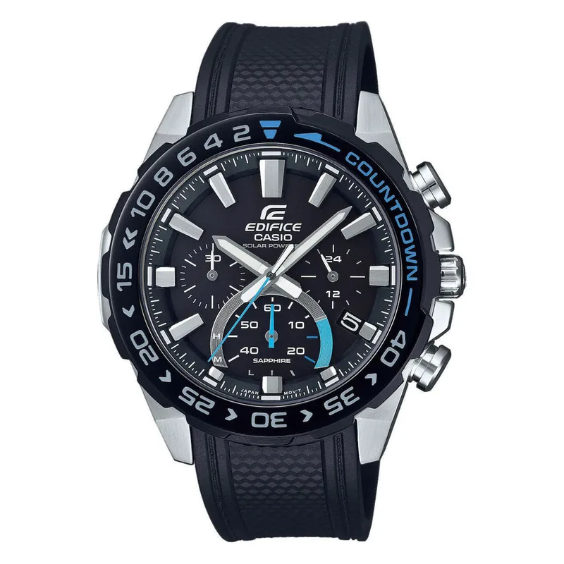 CASIO Edifice Solar Black Rubber Chronograph EFS-S550PB-1AVUEF