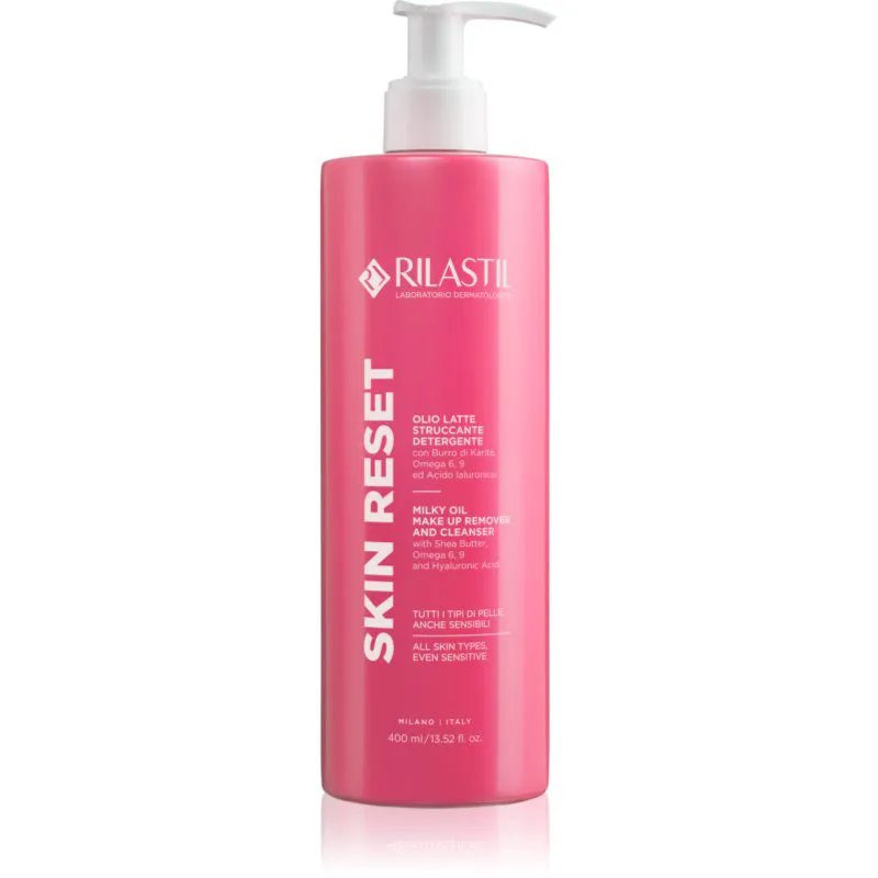 Rilastil Skin Reset απαλό καθαριστικό γαλάκτωμα για ξηρή και ευαίσθητη επιδερμίδα 400 ml