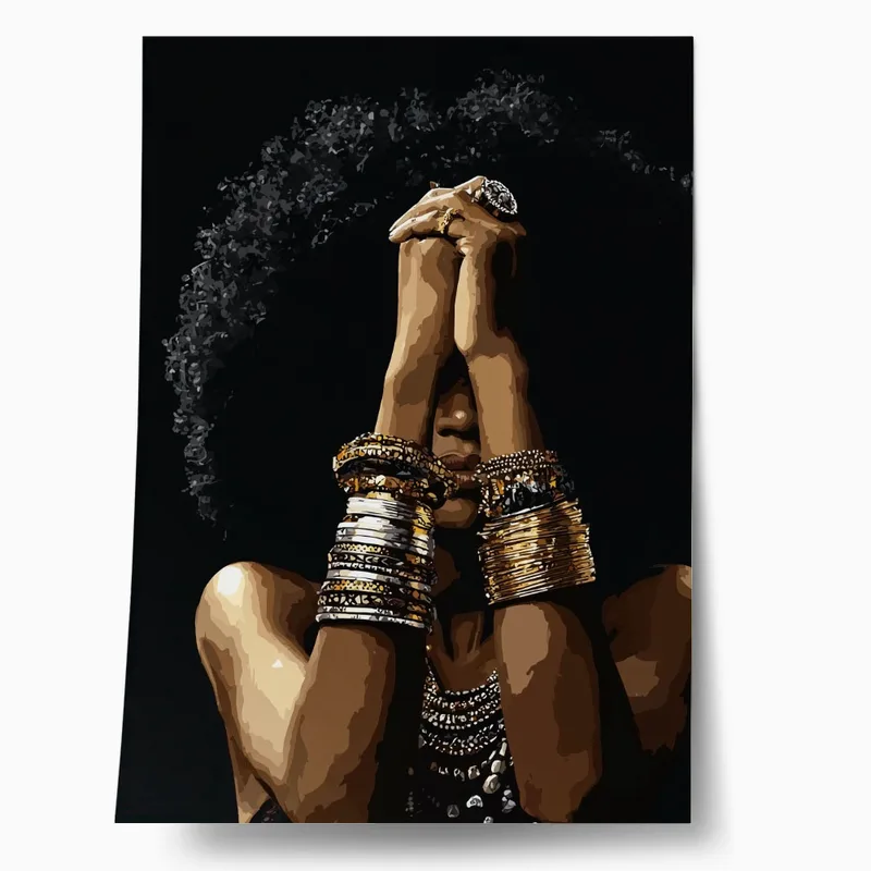 Poster AFROCENTRIC WOMAN HIDING BEHIND HANDS