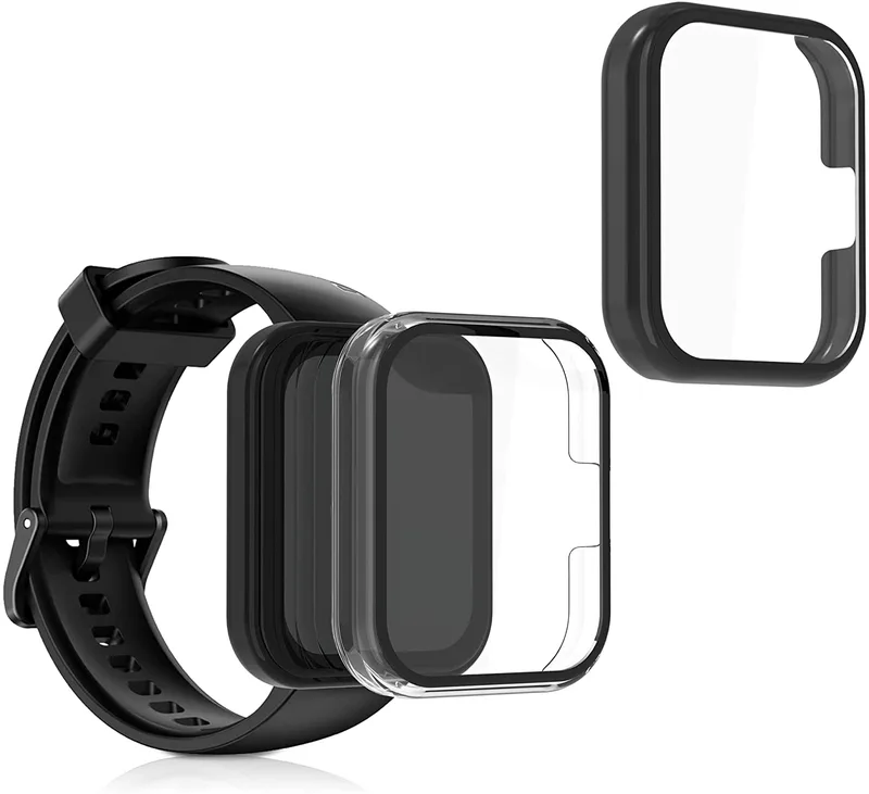 KW Full Body Cover - Θήκη με Tempered Glass - Realme Watch 2 Pro - 2 Τεμάχια - Black / Transparent (57043.01)