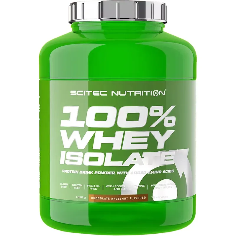 Scitec Nutrition 100% Whey Isolate Συμπλήρωμα Διατροφής 100% Απομονωμένης Πρωτεΐνης Ορού Γάλακτος με Προσθήκη Αμινοξέων με Γεύση Σοκολάτα & Φουντούκι 1816g - Chocolate Hazelnut