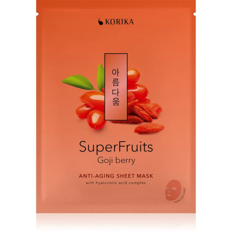 KORIKA SuperFruits Goji Berry - Anti-aging Sheet Mask ανανεωτική μάσκα προσώπου 25 γρ