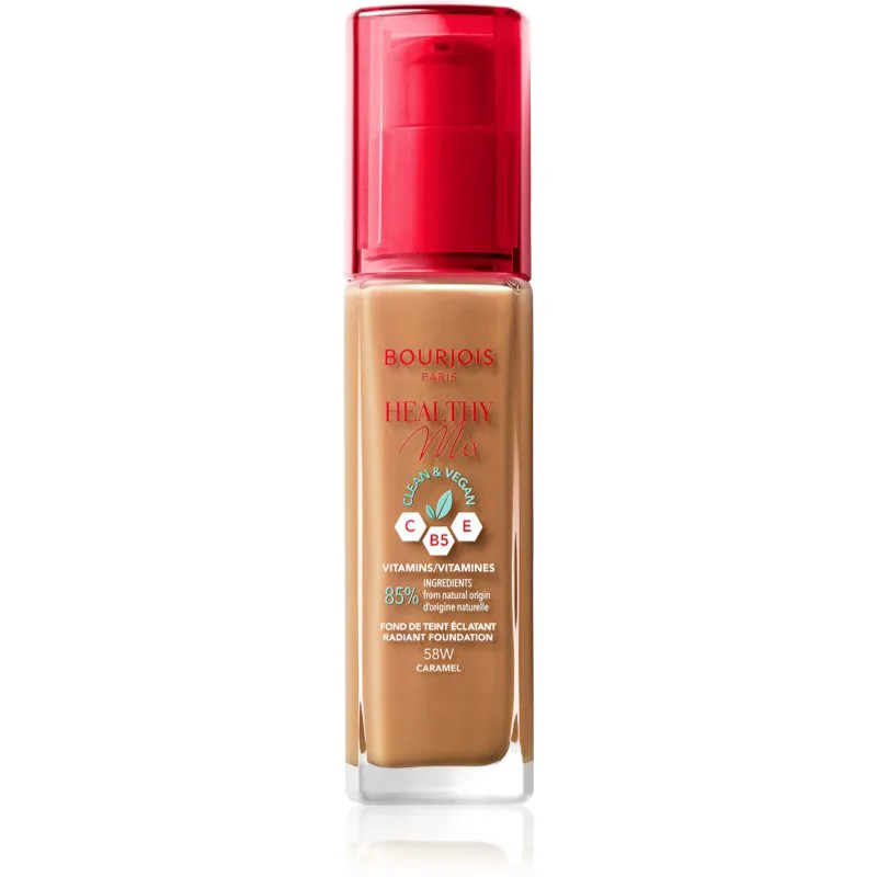 Bourjois Healthy Mix λαμπρυντικό ενυδατικό μεικ απ 24 ώρες απόχρωση 58W Caramel 30 ml
