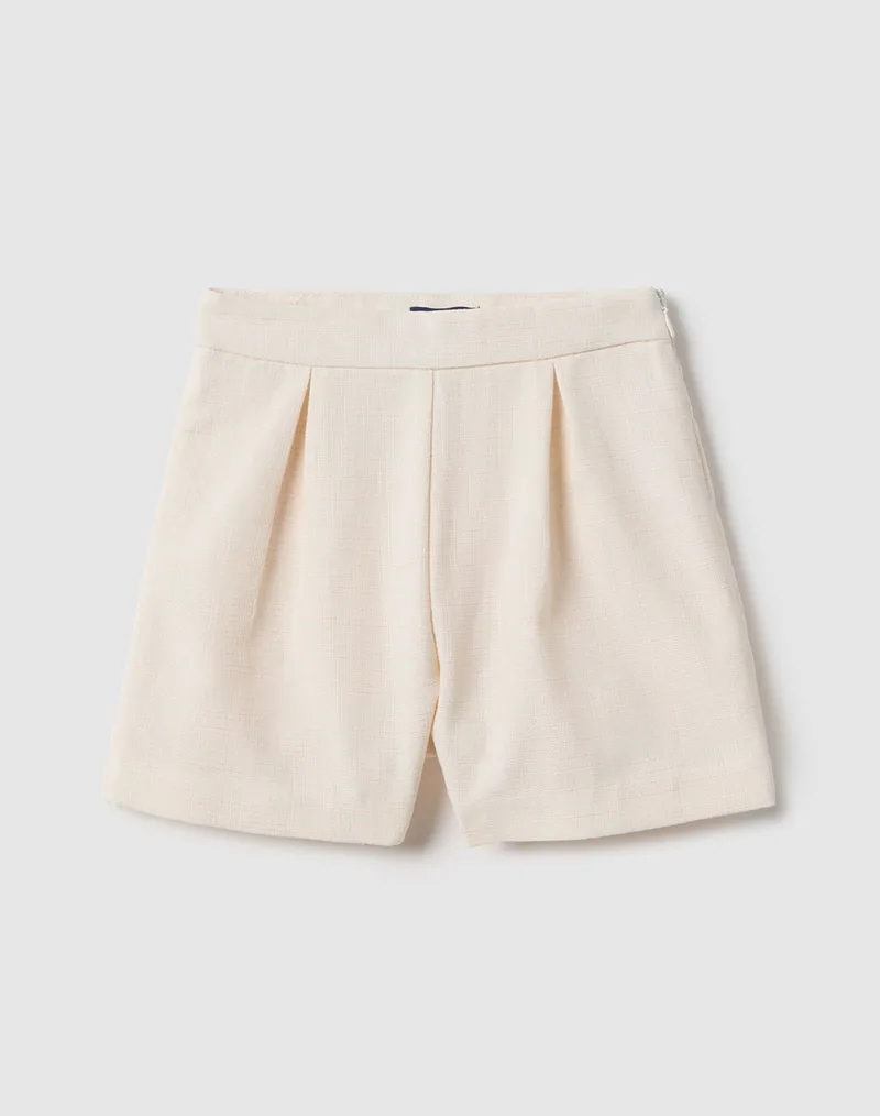OVS JACQ SHORT 2559676-PALE DOGWOOD Ecru