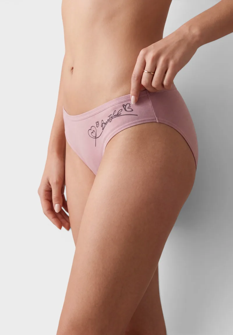 Γυναικείο Slip Bikini Cotton Love Print Sexen Βαμβακερό σε Οικονομική Συσκευασία 5 Τεμαχίων SXN6003-1-Πολύχρωμο