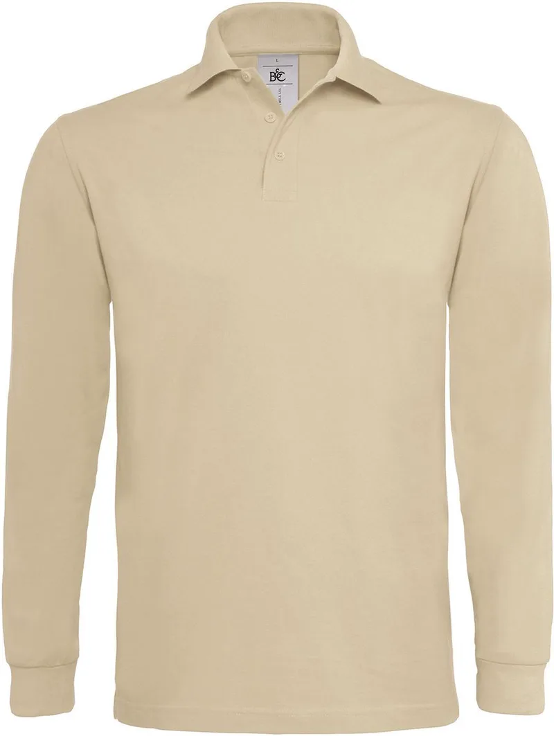 Heavymill Longsleeve Polo B & C HVYML LSL Sand
