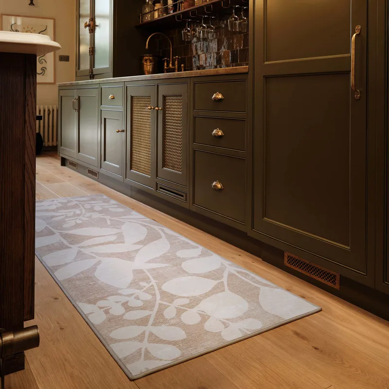 Eden Leaves Neutral Eco-Washable Runner