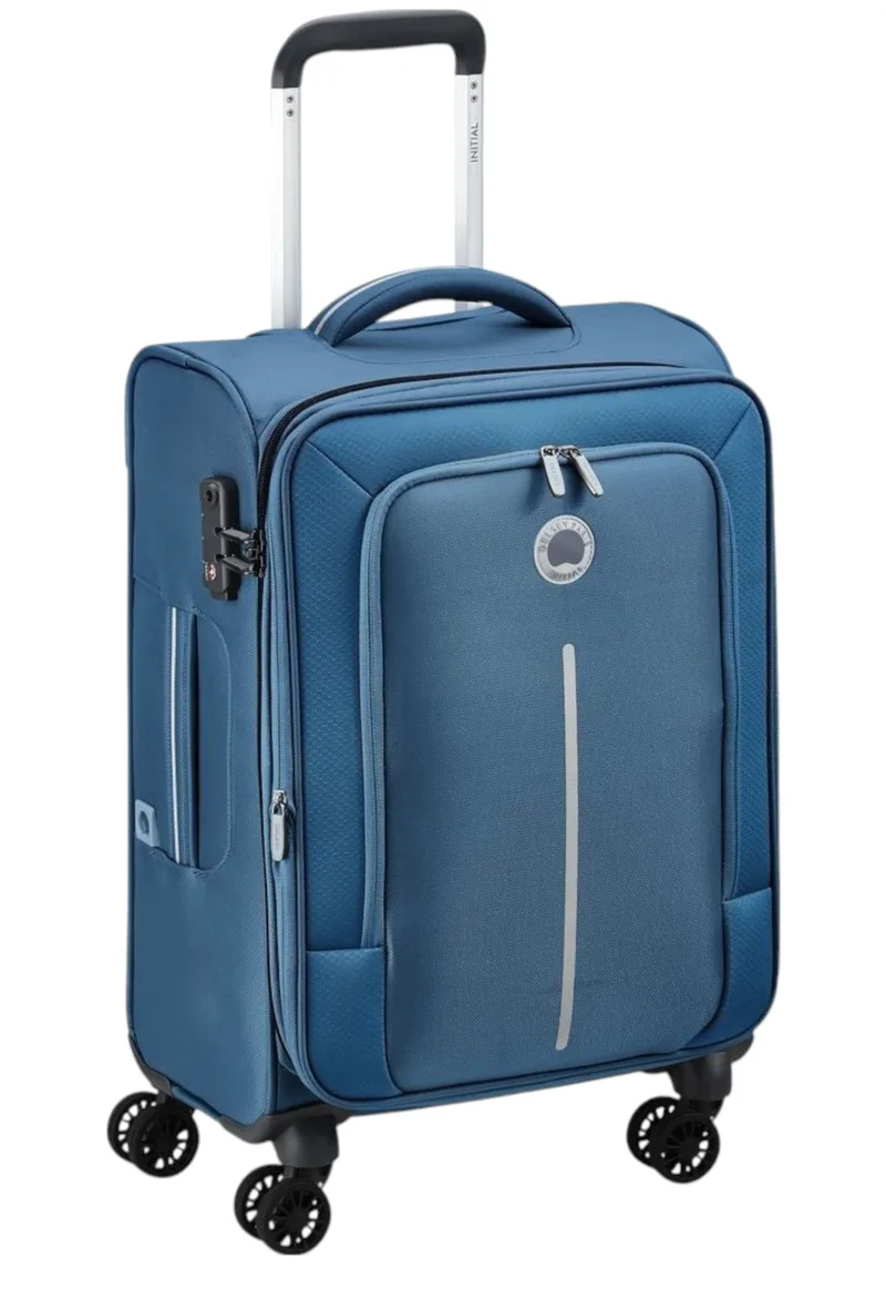 Βαλίτσα Καμπίνας Delsey Τροχήλατη 55x35x24 Με 4 Διπλές Ρόδες Caracas 390780102Ε9-NIGHT BLUE