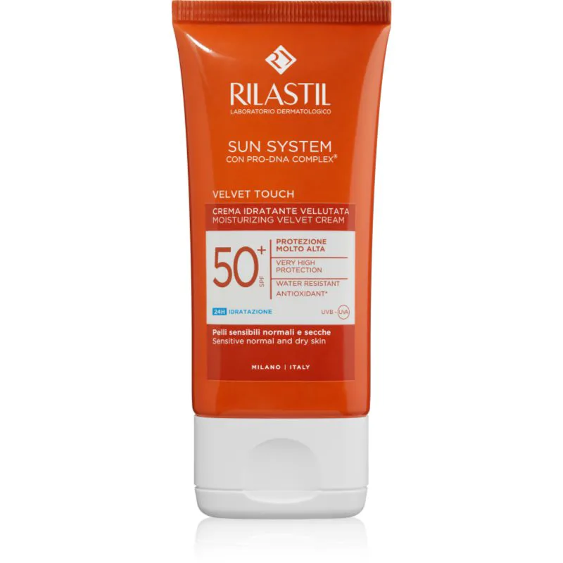 Rilastil Sun System Velvet Touch ενυδατική προστατευτική κρέμα SPF 50+ 50 ml