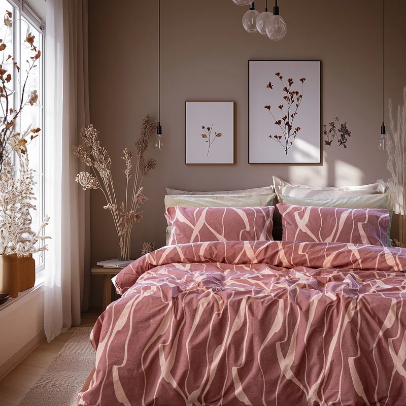 Beauty Home Σετ πάπλωμα υπέρδιπλο Glory Art 12375 220x240 Σάπιο Μήλο,Ροζ