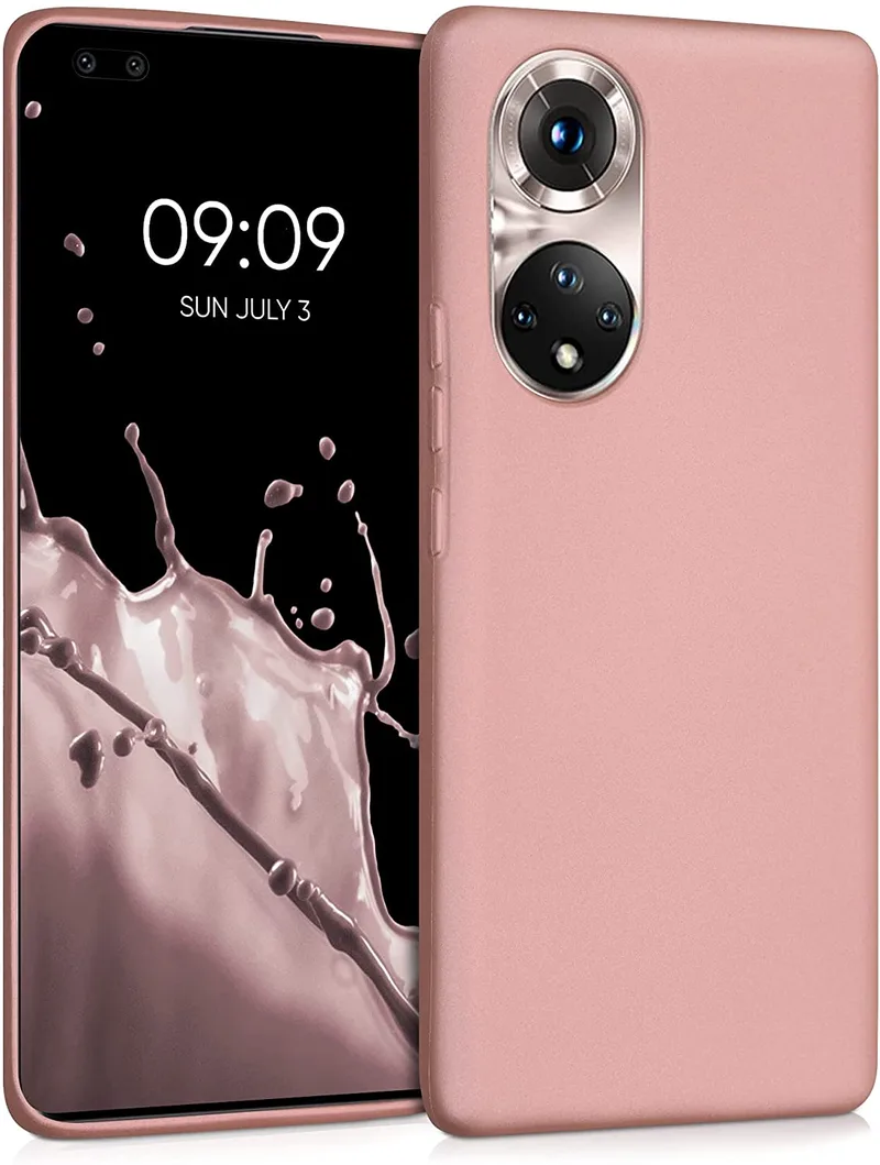 KWmobile Θήκη Σιλικόνης Honor 50 Pro - Metallic Rose Χρυσό (55786.31)