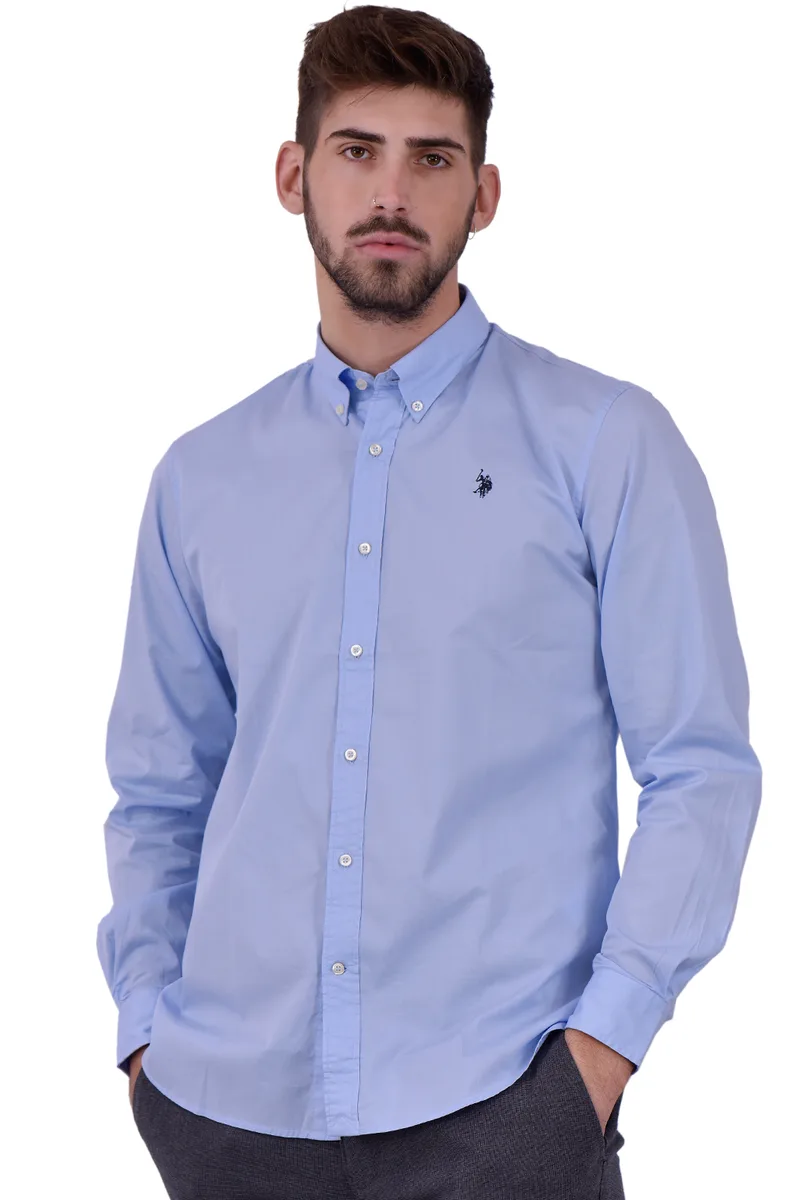 U.S. Polo Assn. Ανδρικό Πουκάμισο 6711751371-130 Σιέλ