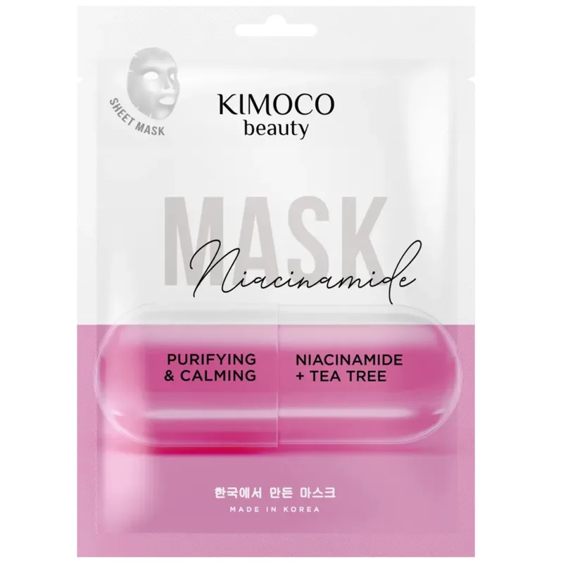 Kimoco Purifying & Calming Face Sheet Mask with Niacinamide & Tea Tree Extract Καταπραϋντική Μάσκα Προσώπου με Νιασιναμίδη & Εκχύλισμα Τεϊόδεντρου 23ml