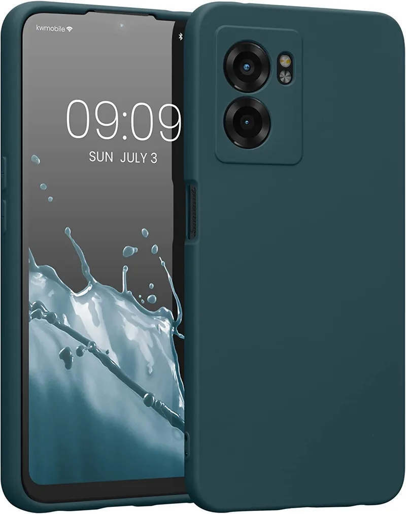 KWmobile Soft Slim Flexible Rubber Cover with Camera Protector - Θήκη Σιλικόνης Realme Narzo 50 5G με Πλαίσιο Κάμερας - Teal Petrol Matte (59618.57)
